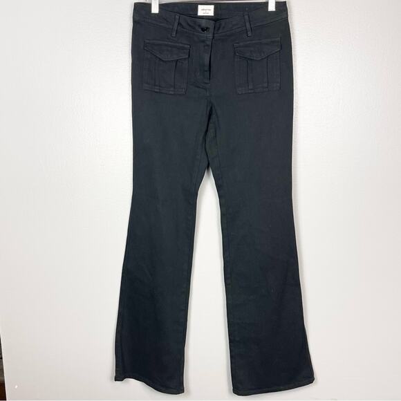 Wilfred Free Aritzia Vienne Pant Low Rise Flare Leg Jeans woman’s size 6 black - Picture 1 of 9